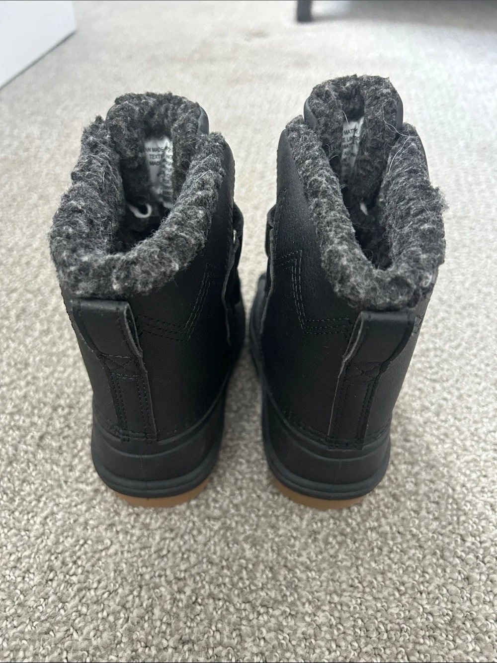 Cat & Jack Black Kids' Insulated Faux-Fur Lined Winter Boots